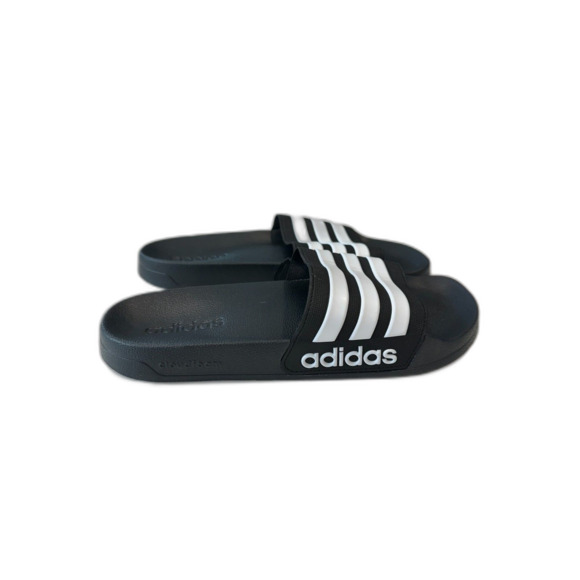 NWOT Adidas Adilette Shower Slides Black and White Size 9 - Picture 2 of 8